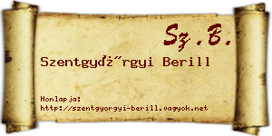 Szentgyörgyi Berill névjegykártya